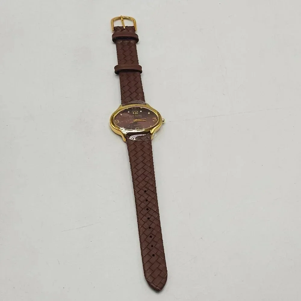 Joan Rivers Classics Quartz Watch With Gold Tone Case Brown Leather Strap